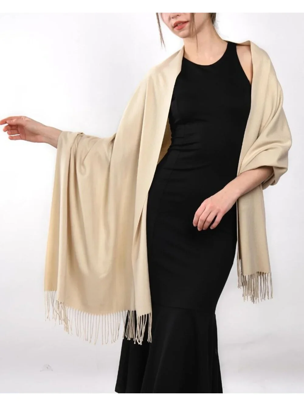 Women  Light Khaki  Evening Dresses Scarf Blanket Shawl Wedding Gift